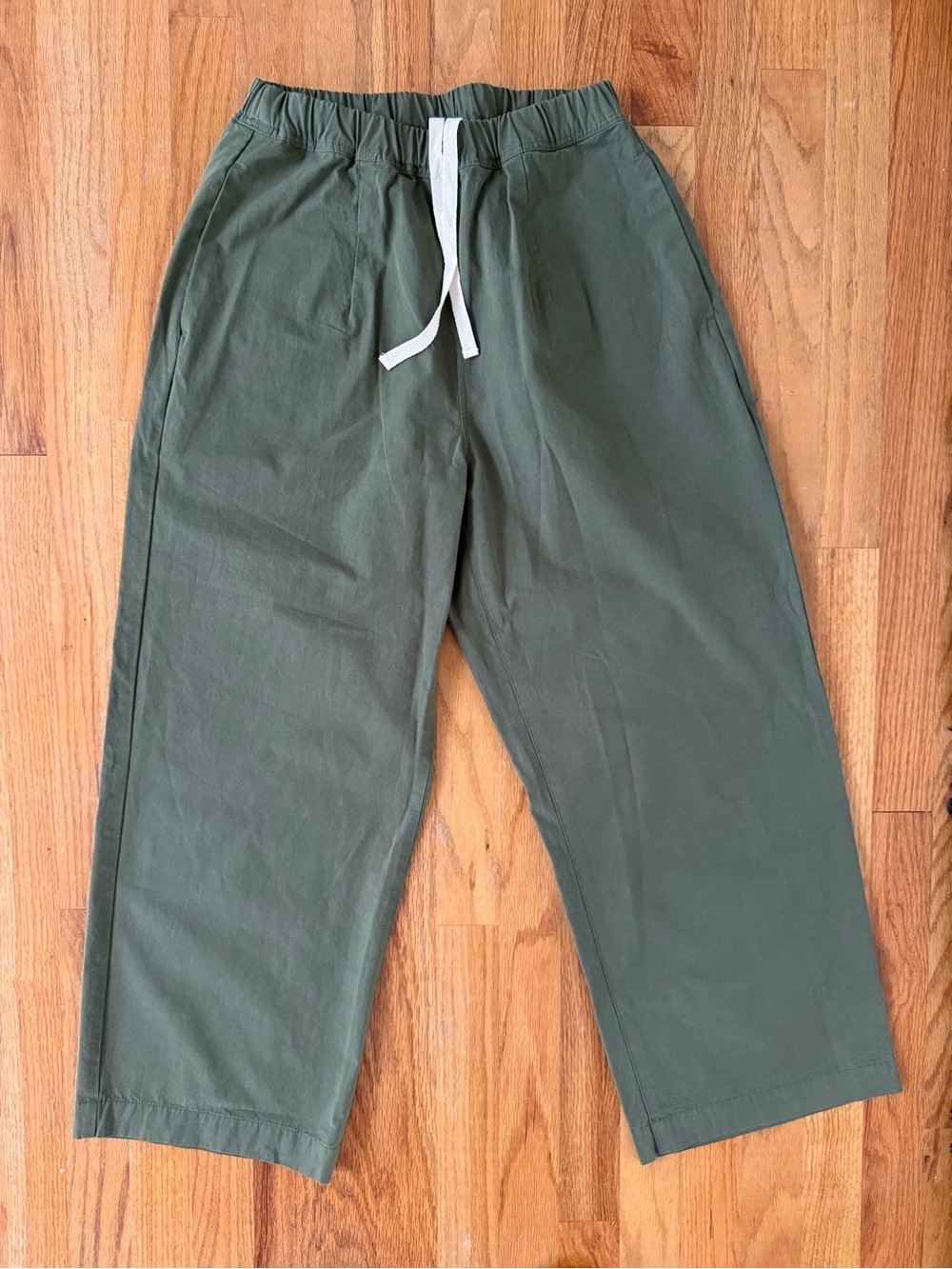 Drawstring wide leg pants